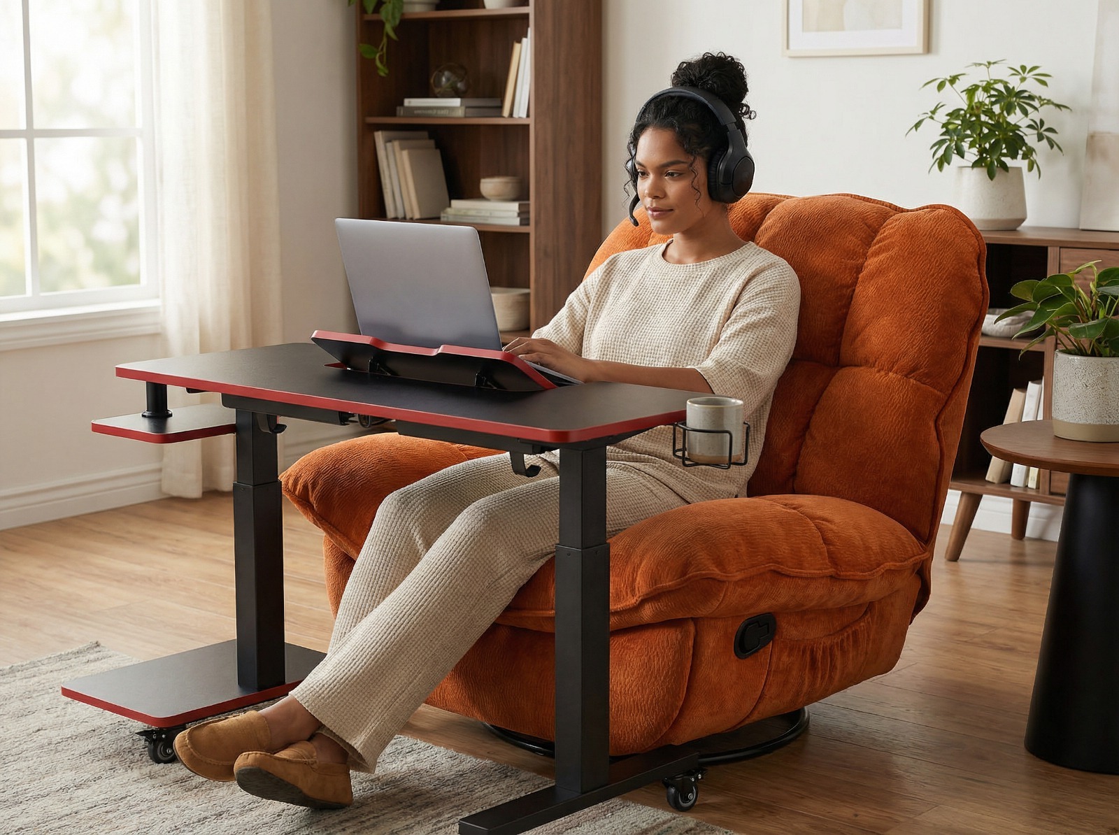 Persona sufriendo dolores por mal escritorio